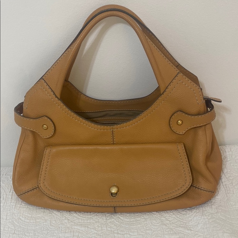 Authentic Tod's Tan Leather Shoulder Bag
